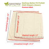 OsoCozy Better Fit Prefold Cloth Diapers (dozen)