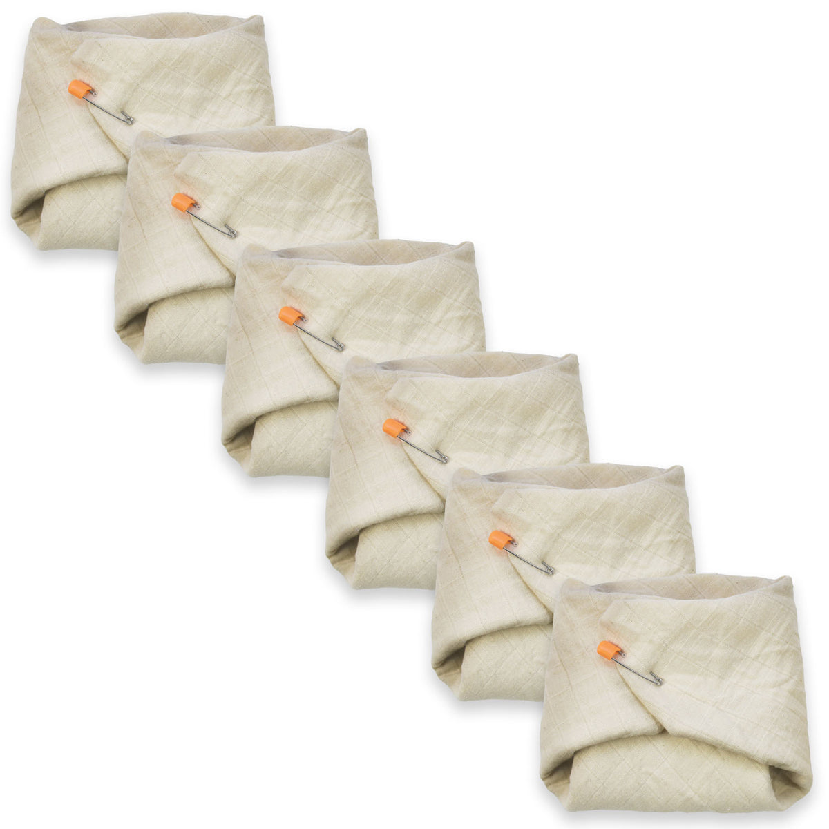 OsoCozy Muslin Flat Organic Cloth Diapers (6 Pack) Newborn Fits 6-12 Pounds