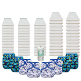 Bleached Basic Prefold Diaper Package with OsoCozy One Sized Covers