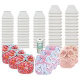 Bleached Basic Prefold Diaper Package with OsoCozy One Sized Covers