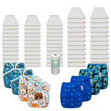 Bleached Basic Prefold Diaper Package with OsoCozy One Sized Covers