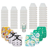 Bleached Basic Prefold Diaper Package with OsoCozy One Sized Covers