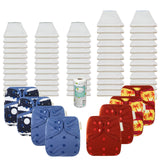 Bleached Basic Prefold Diaper Package with OsoCozy One Sized Covers