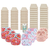 Unbleached Basic Prefold Diaper Packages with OsoCozy One Sized Covers