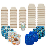 Unbleached Basic Prefold Diaper Packages with OsoCozy One Sized Covers