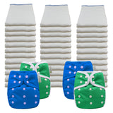 Bleached Economy Prefold Diaper Packages with OsoCozy One Sized Covers