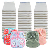 Bleached Economy Prefold Diaper Packages with OsoCozy One Sized Covers