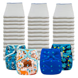 Bleached Economy Prefold Diaper Packages with OsoCozy One Sized Covers