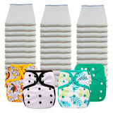 Bleached Economy Prefold Diaper Packages with OsoCozy One Sized Covers