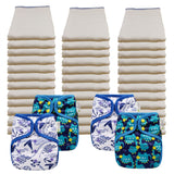 Unbleached Economy Prefold Diaper Packages with OsoCozy One Size Covers