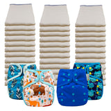 Unbleached Economy Prefold Diaper Packages with OsoCozy One Size Covers