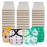 Unbleached Economy Prefold Diaper Packages with OsoCozy One Size Covers