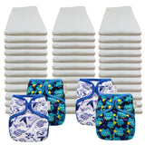 Bleached Economy Prefold Diaper Packages with OsoCozy One Sized Covers