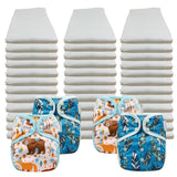Bleached Economy Prefold Diaper Packages with OsoCozy One Sized Covers