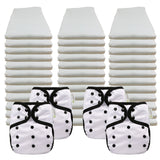 Bleached Economy Prefold Diaper Packages with OsoCozy One Sized Covers