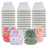 Bleached Economy Prefold Diaper Packages with OsoCozy One Sized Covers