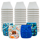 Bleached Economy Prefold Diaper Packages with OsoCozy One Sized Covers