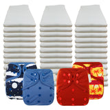 Bleached Economy Prefold Diaper Packages with OsoCozy One Sized Covers