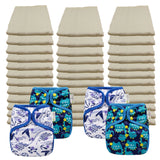 Unbleached Economy Prefold Diaper Packages with OsoCozy One Size Covers