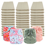 Unbleached Economy Prefold Diaper Packages with OsoCozy One Size Covers