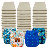 Unbleached Economy Prefold Diaper Packages with OsoCozy One Size Covers
