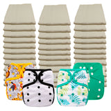 Unbleached Economy Prefold Diaper Packages with OsoCozy One Size Covers