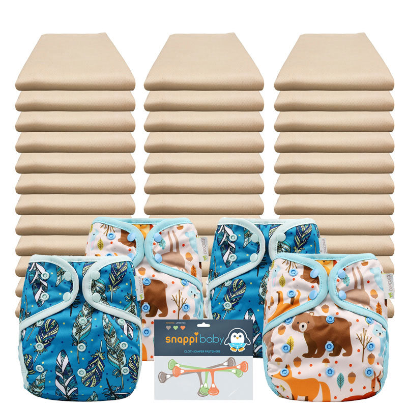 Organic Flat Economy Diaper Packages with OsoCozy Covers