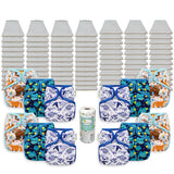 OsoCozy Grande Bleached Diaper Package with OsoCozy One Size Diaper Covers