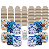 OsoCozy Grande Unbleached Diaper Package with OsoCozy One Size Diaper Covers