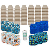 OsoCozy Grande Unbleached Diaper Package with OsoCozy One Size Diaper Covers