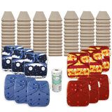 OsoCozy Grande Unbleached Diaper Package with OsoCozy One Size Diaper Covers
