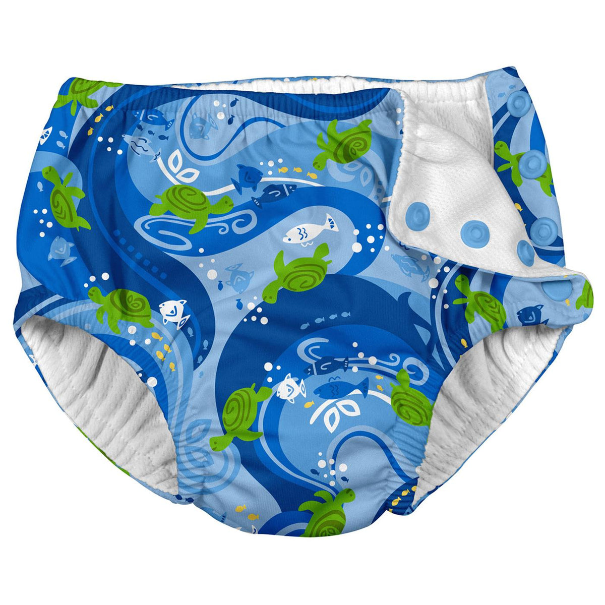 Iplay Snap Reusable Absorbent Swim Diaper- Undersea Blue - Active