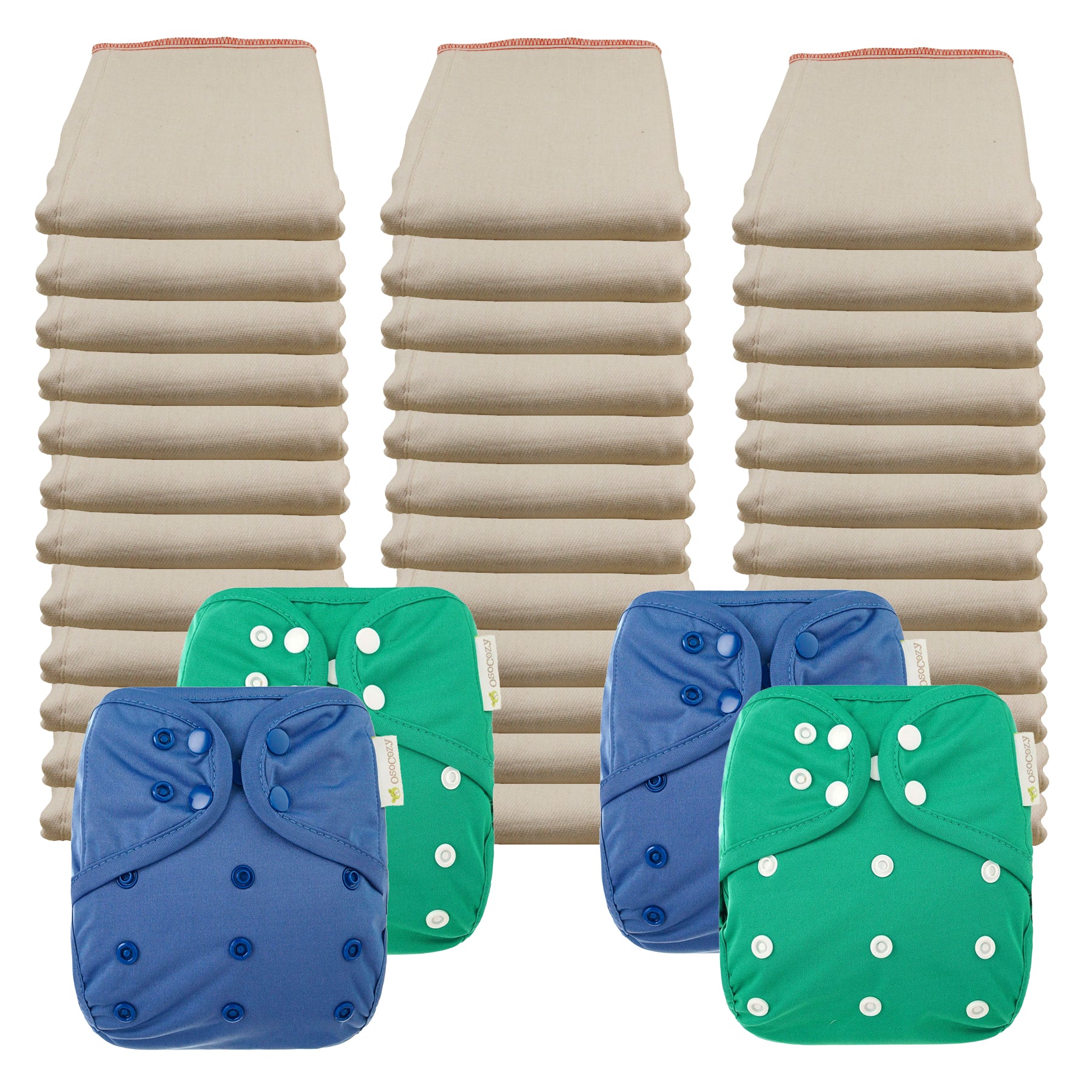 Better Fit Economy Prefold Diaper Packages with OsoCozy One Size Covers