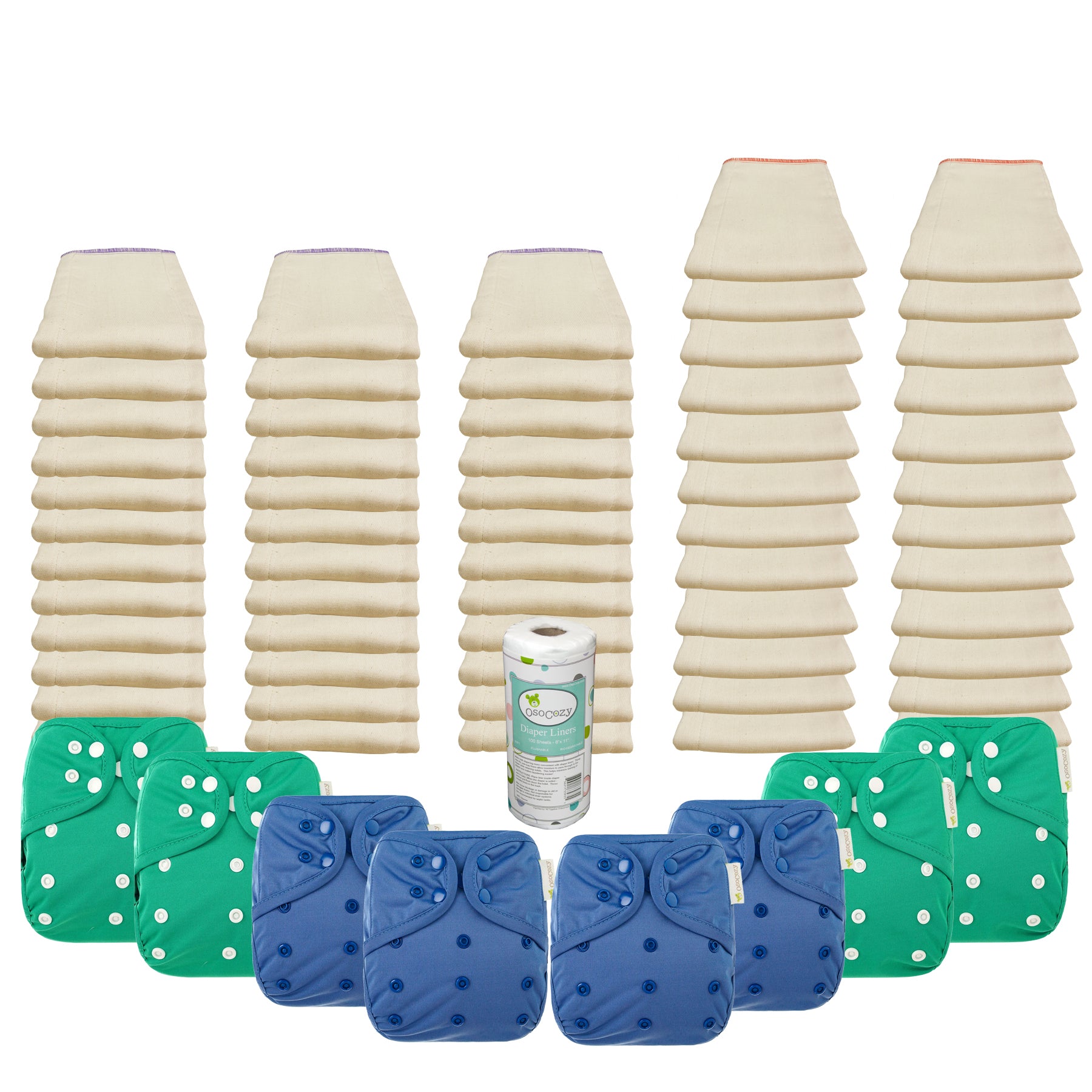 Better Fit Basic Prefold Diaper Packages with OsoCozy One Sized Covers