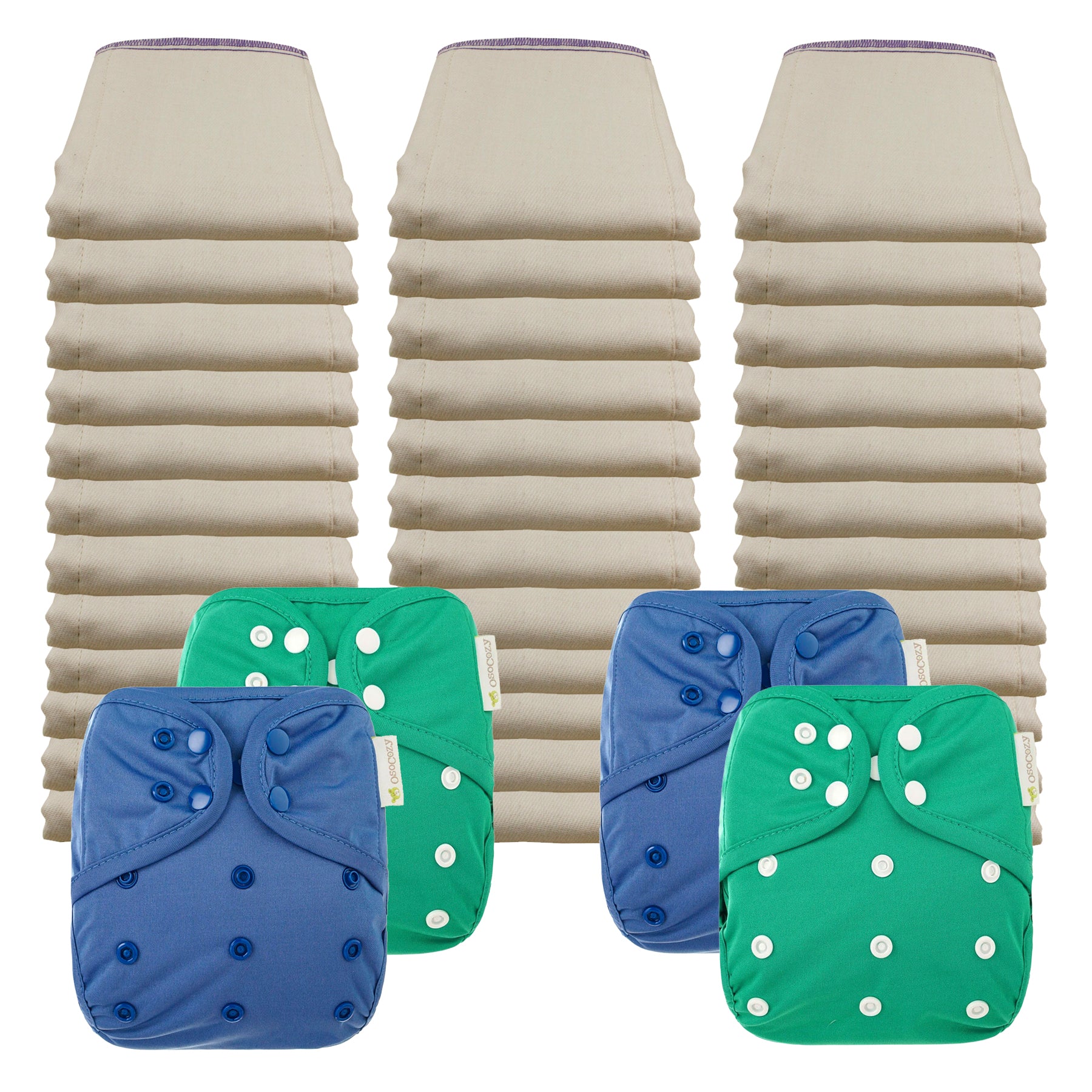 Better Fit Economy Prefold Diaper Packages with OsoCozy One Size Covers