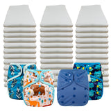 Bleached Economy Prefold Diaper Packages with OsoCozy One Sized Covers