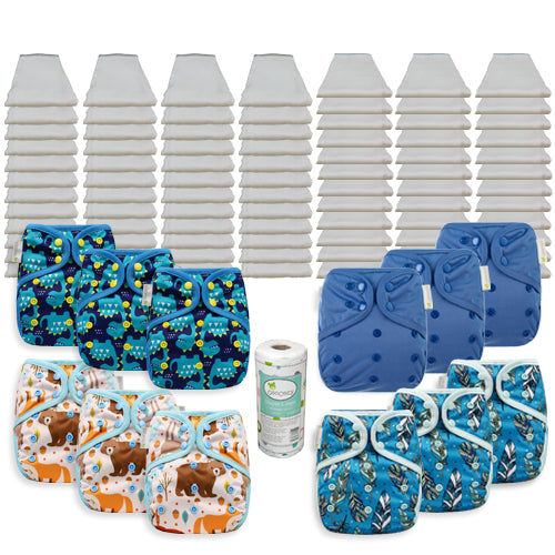 OsoCozy Grande Bleached Diaper Package with OsoCozy One Size Diaper Covers