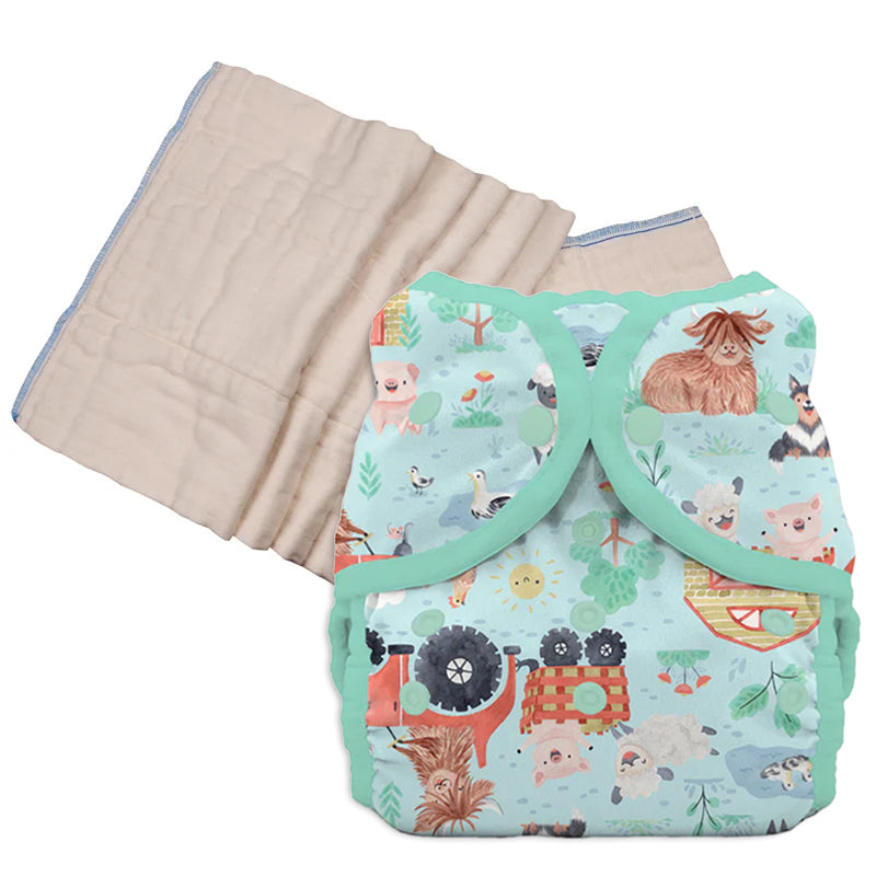 Unbleached Prefold Trial Package with Thirsties Duo Covers