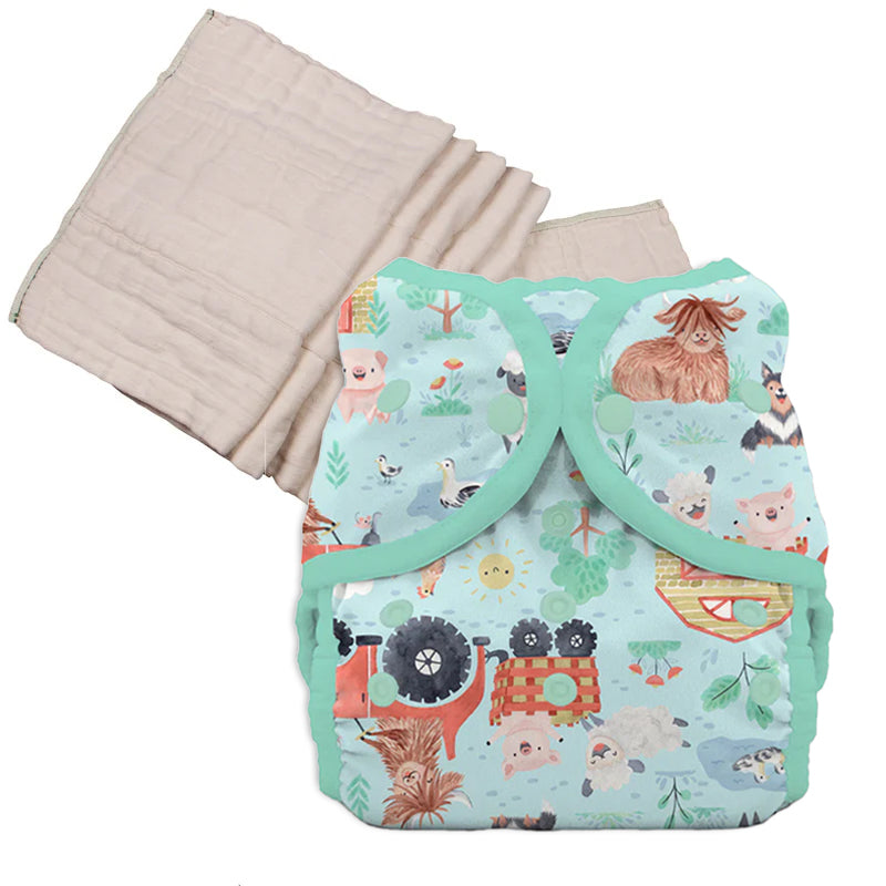 Unbleached Prefold Trial Package with Thirsties Duo Covers