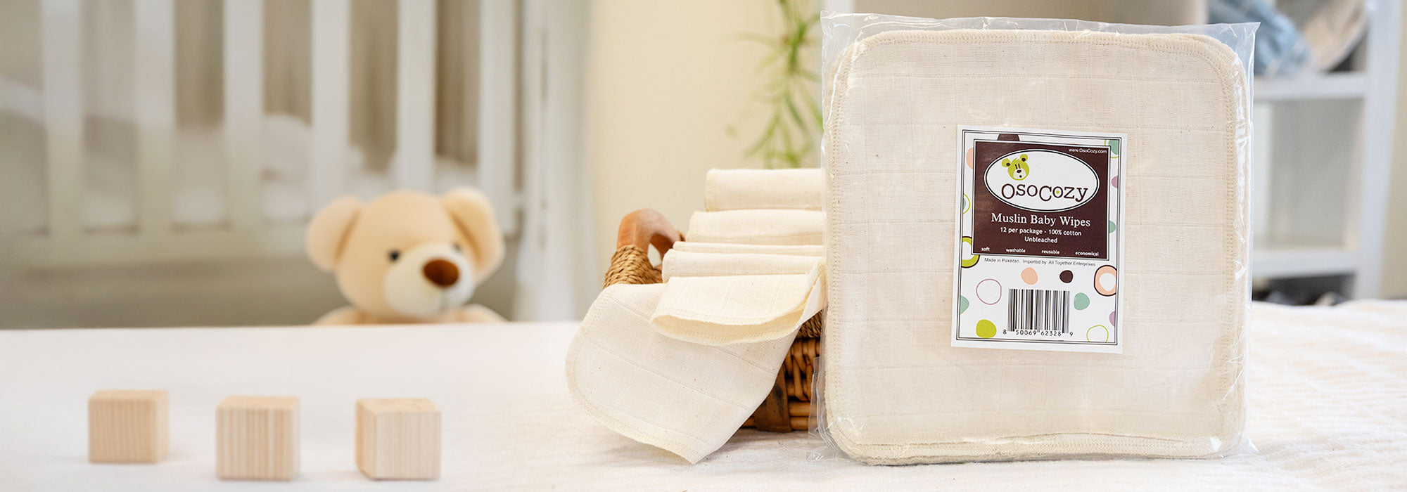 NEW OsoCozy Muslin Baby Wipes