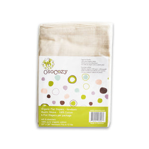 OsoCozy Muslin Flat Organic Cloth Diapers (6 Pack)