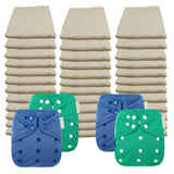 Unbleached Economy Prefold Diaper Packages with OsoCozy One Size Covers