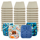 Unbleached Economy Prefold Diaper Packages with OsoCozy One Size Covers