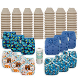 OsoCozy Grande Unbleached Diaper Package with OsoCozy One Size Diaper Covers