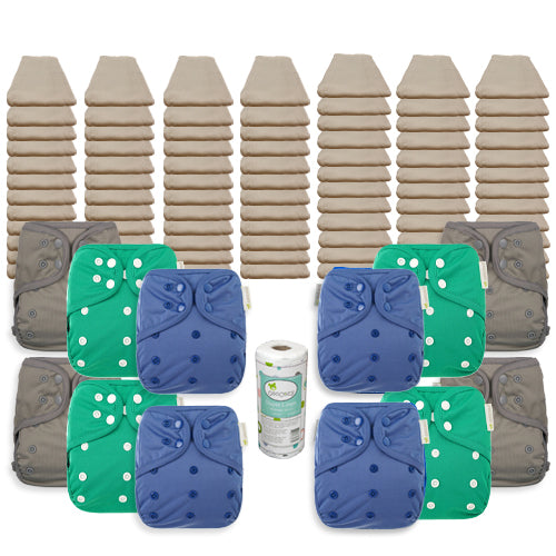 OsoCozy Grande Unbleached Diaper Package with OsoCozy One Size Diaper Covers