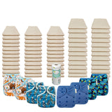 Unbleached Basic Prefold Diaper Packages with OsoCozy One Sized Covers