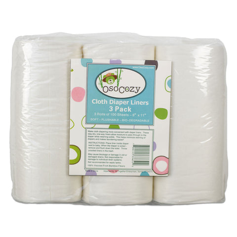 OsoCozy Flushable Diaper Liners - 3 Pack