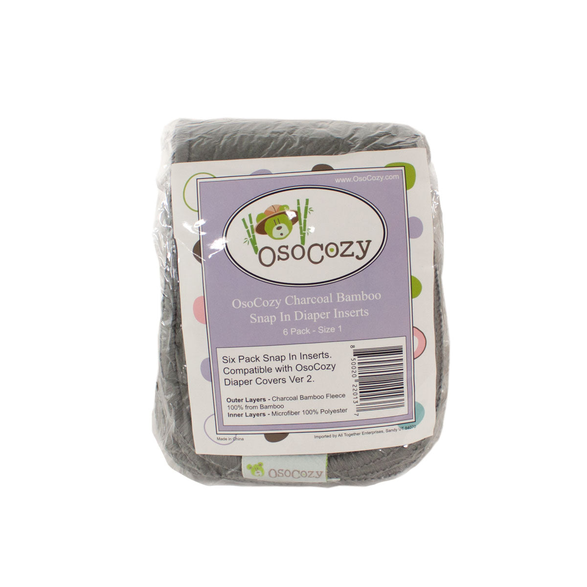 Osocozy Charcoal Bamboo Snap In Diaper Inserts