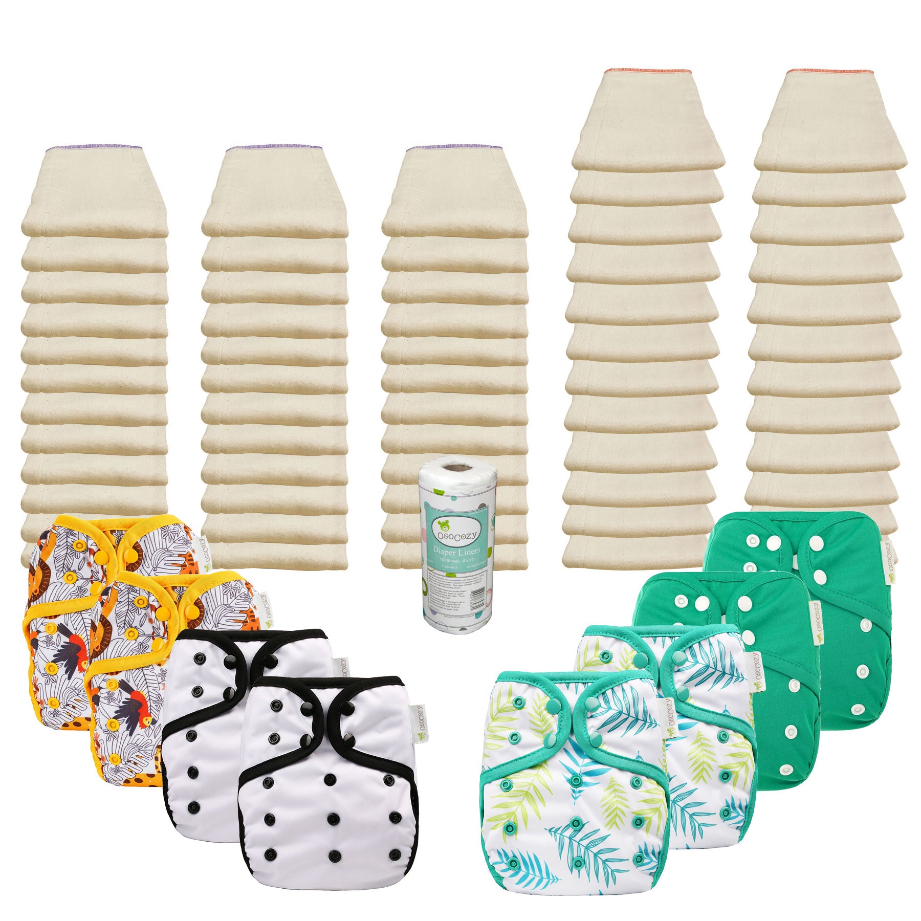Better Fit Basic Prefold Diaper Packages with OsoCozy One Sized Covers