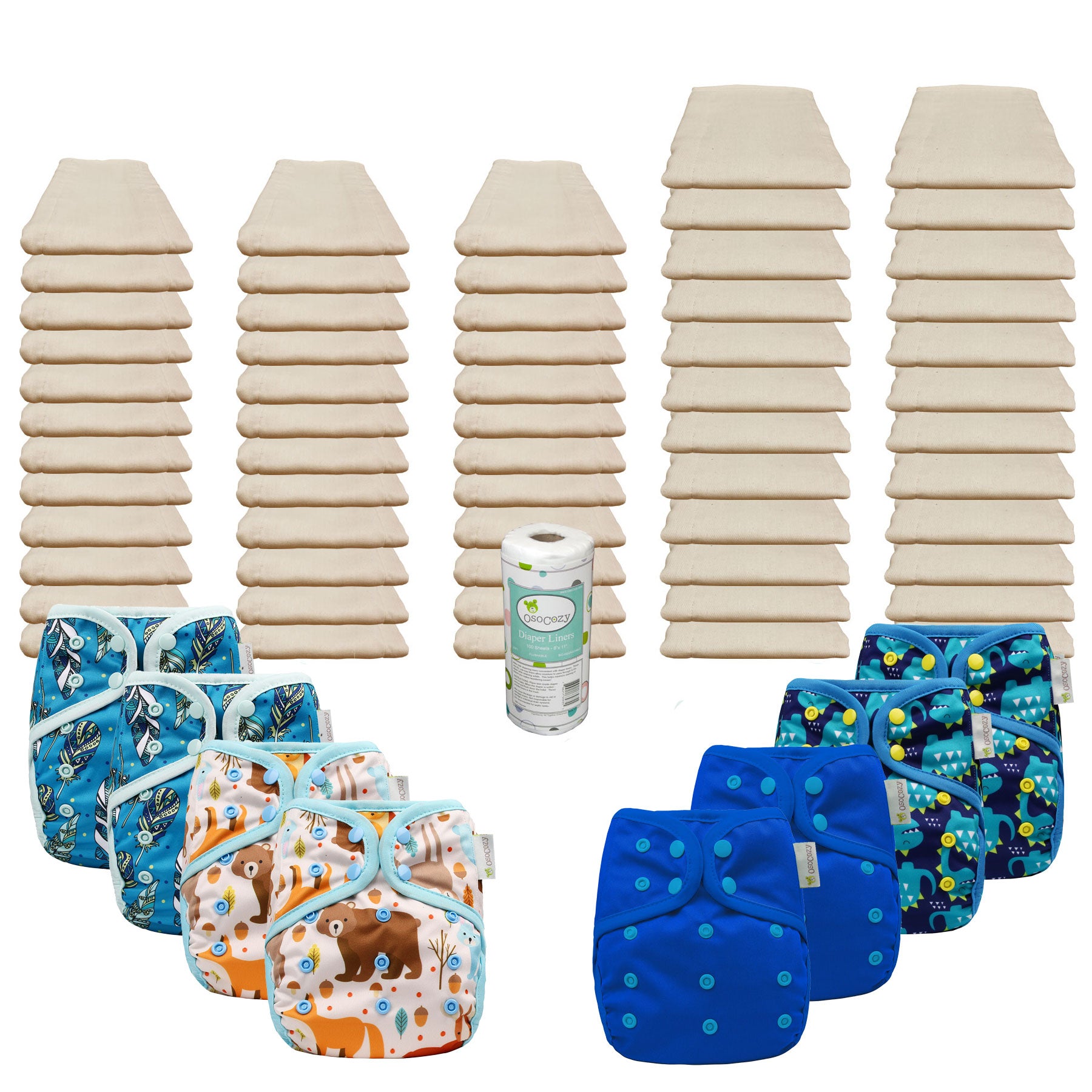 Prefold Nappies Mio Prefolds OsoCozy Unbleached Prefold Cloth